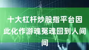 十大杠杆炒股指平台因此化作游魂冤魂回到人间